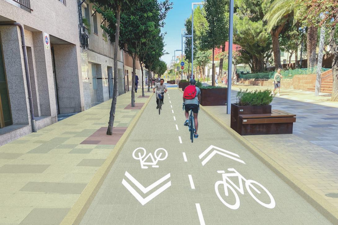 Imatge virtual del nou carril bici del passeig del Canal